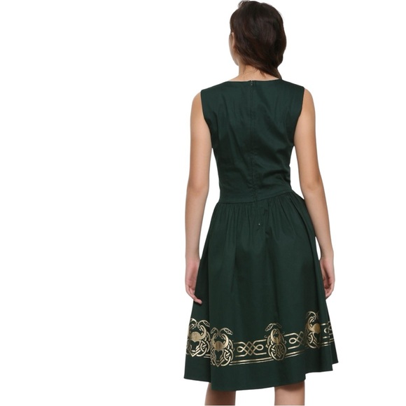 Her Universe Exclusive Marvel Loki Dress Green Gold Superhero Cosplay Pockets L - Picture 3 of 14